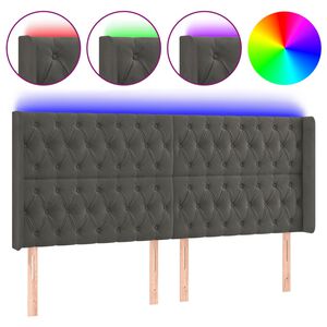 vidaXL LED uzglavlje tamnosivo 203 x 16 x 118/128 cm bar&scaron;unasto