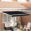 vidaXL Skrovita tenda Crna 350 x 250 cm Poliester i aluminij