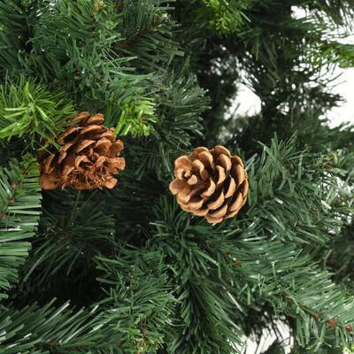 vidaXL Umjetno božićno drvce sa šiškama zeleno 210 cm