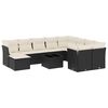 vidaXL 11-dijelni set vrtnih sofa od poliratana s jastucima crni