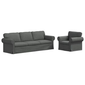 vidaXL Set sofe 2 pcs Tamno siva 245 x 82 x 80 cm tkanina