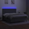 vidaXL Krevet box spring s madracem LED tamnosivi 180x200 cm tkanina