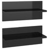 vidaXL Zidne police 2 kom visoki sjaj crne 40 x 11,5 x 18 cm