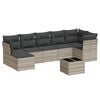 vidaXL 8-dijelni set vrtnih sofa od poliratana s jastucima svjetlosivi
