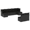 vidaXL 9-dijelni set vrtnih sofa s jastucima crni od poliratana