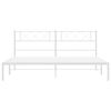 vidaXL Metalni okvir za krevet s uzglavljem bijeli 193x203 cm