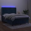 vidaXL Krevet box spring s madracem LED tamnoplavi 140x200 cm bar&scaron;un