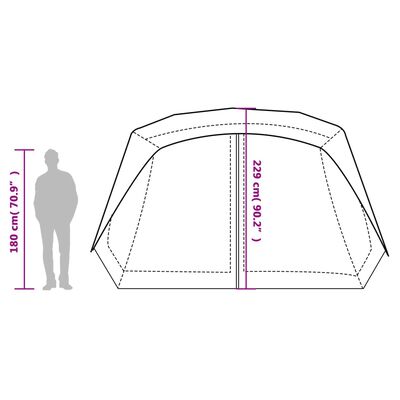 vidaXL Obiteljski šator za 10 osoba sivo-narančasti vodootporni