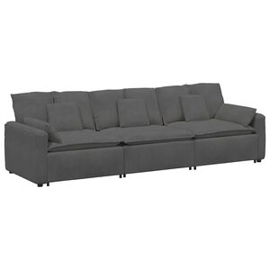 vidaXL Modularna sofa s jastucima tamno siva