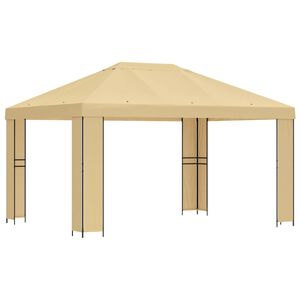 vidaXL Gazebo 4 &times; 3 m Krem Poliester i čelik 190