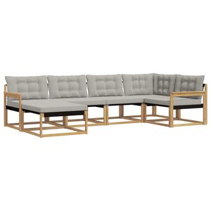 vidaXL Set vanjskih sofa 6 kom. Bijela i svjetlosiva