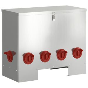 vidaXL Hranilica za piliće Srebrna 60,5 x 29 x 51 cm 25 kg