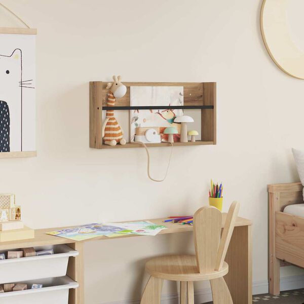 vidaXL Polica za časopise s policom Umjetnički hrast 60 x 12 x 30 cm