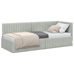 vidaXL Kutni okvir kreveta Svijetlo siva 80 cm x 200 cm Bar&scaron;un
