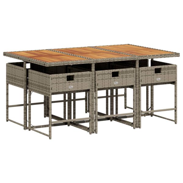 vidaXL 7-dijelni vrtni blagovaonski set sivi od poliratana