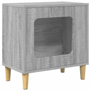 vidaXL Mačja Kuća Siva Sonoma 51 x 30 x 52 cm Konstruirano drvo