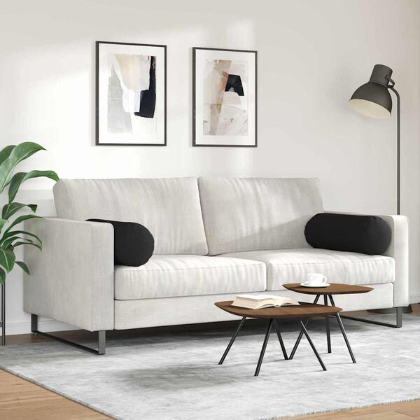 vidaXL Valjkasti jastučići 2 pcs Crna Ø 25 x 70 cm Mikrofiber tkanina