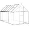 vidaXL Staklenik s okvirom srebrni 334 x 169 x 195 cm aluminijski