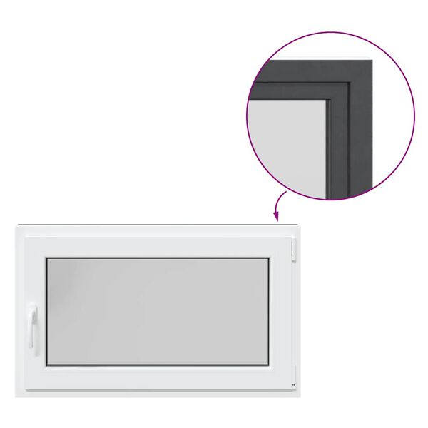 vidaXL Podrumski prozor "RISOR" 100x60 cm Okretno-nagibni DIN desni antracit