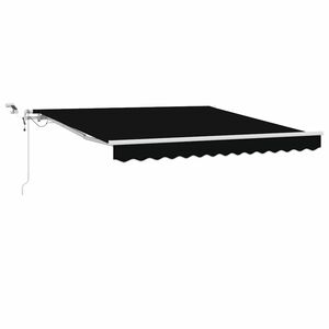 vidaXL Skrovita tenda Crna 300 x 250 cm Poliester i metal
