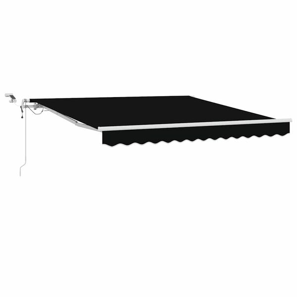 vidaXL Skrovita tenda Crna 300 x 250 cm Poliester i metal