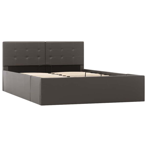 vidaXL Hidraulični okvir za krevet od umjetne kože sivi 120 x 200 cm