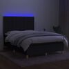 vidaXL Krevet box spring s madracem LED crni 140x200 cm od tkanine