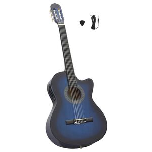 vidaXL Klasična gitara Western s ujednačivačem i 6 žica plava