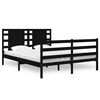 vidaXL Okvir za krevet od masivne borovine crni 140 x 190 cm