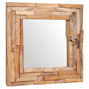 vidaXL Ukrasno Ogledalo od Tikovine 60x60 cm Kvadratno