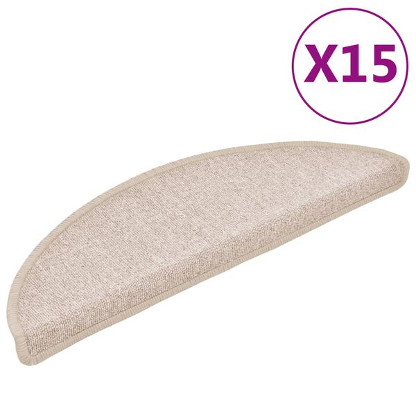 vidaXL Prostirke za stepenice 15 kom 56x17x3 cm poluokrugle boje taupe