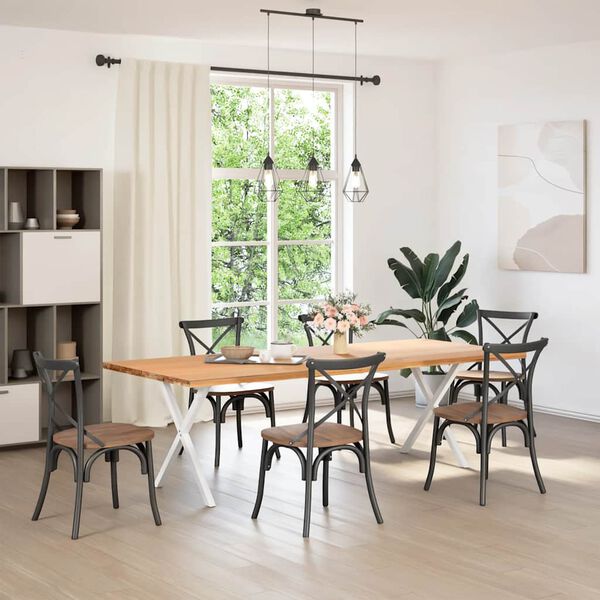 vidaXL Noge za blagovaonski stol X-oblik 2 kom Bijele 70 x (72-73) cm Čelik