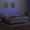 vidaXL Krevet box spring s madracem LED krem 180x200 cm od tkanine