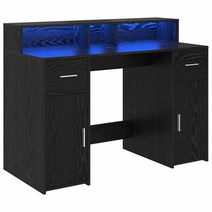 vidaXL Stol s ladicama Crni hrast 120 x 55 x 91 cm Konstruirano drvo