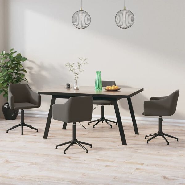 vidaXL Okretne blagovaonske stolice 4 kom tamnosive bar&scaron;unaste