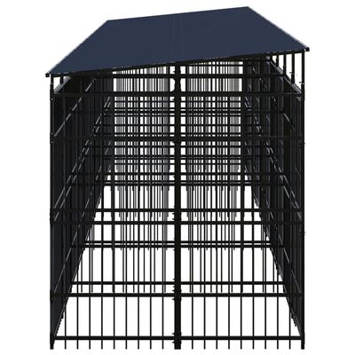 vidaXL Vanjski kavez za pse s krovom čelični 18,43 m²
