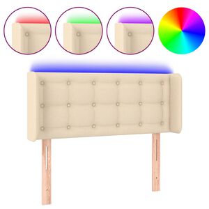 vidaXL LED uzglavlje krem 83x16x78/88 cm od tkanine