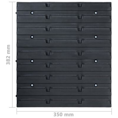 vidaXL 96-dijelni set kutija za pohranu sa zidnim pločama plavo-crni