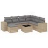 vidaXL 8-dijelni set vrtnih sofa od poliratana s jastucima bež
