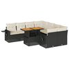 vidaXL 9-dijelni set vrtnih sofa s jastucima crni od poliratana