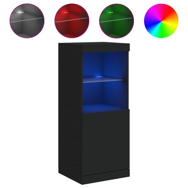 vidaXL Komoda s LED svjetlima crna 41x37x100 cm