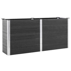 vidaXL Povi&scaron;ena vrtna gredica 200 x 50 x 91 cm WPC siva