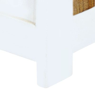 vidaXL Visoka komoda bijelo-smeđa 40x30x128cm masivno grubo drvo manga