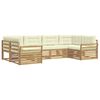 vidaXL Set vanjskih sofa 6 pcs Bijela i krem Čvrsto drvo akacije