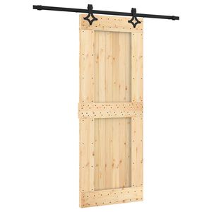 vidaXL Klizna vrata 80 x 210 cm Čvrsta borovina (neobrađena)
