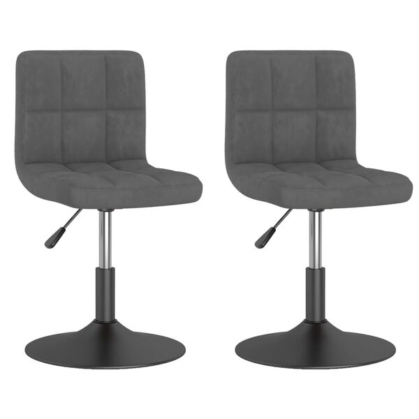 vidaXL Okretne blagovaonske stolice 2 kom tamnosive baršunaste