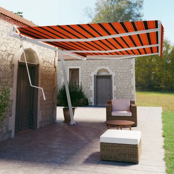 vidaXL Samostojeća automatska tenda 600 x 350 cm narančasto-smeđa