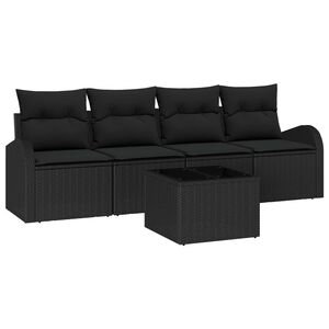 vidaXL Sjedeća garnitura za vrt Crna 55 x 55 x 37 cm poliratan