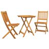 vidaXL Bistro set za vrt 3 kom. Smeđa Čvrsto drvo akacije