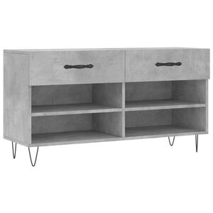 vidaXL Klupa za cipele siva boja betona 102x35x55 cm konstruirano drvo